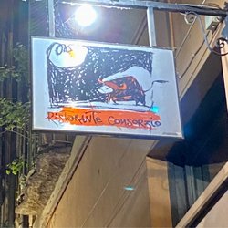 Restaurante Consorzio - Sign outside .. not easy to see