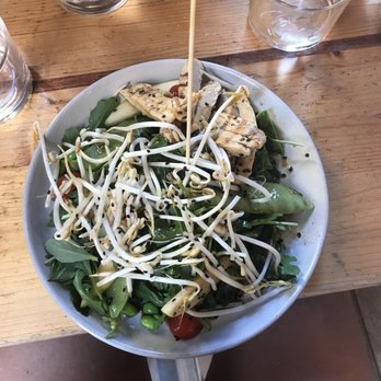 Surf House Barcelona - Summer Chicken Joe- arugula, grilled chicken, green beans, sprouts, tomatoes, and usually comes with avocado - Burgers Near Me - Barcelona, B Surf House Barcelona - Summer Chicken Joe- arugula, grilled chicken, green beans, sprouts, tomatoes, and usually comes with avocado - Burgers Near Me - Barcelona, B