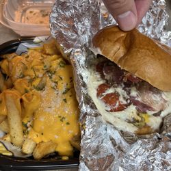 Fatty Burger & cheese fries