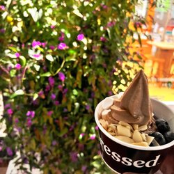 Pressed Juicery - Chocolate Vegan Soft Serve with Toppings! 4/5! very pretty! IG: @amei.eats