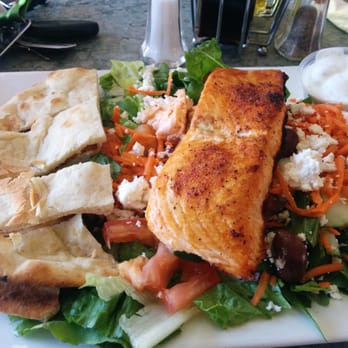 Mediterranean Cafe - Salmon Mediterranean Salad - Greek Near Me - San Diego, California Mediterranean Cafe - Salmon Mediterranean Salad - Greek Near Me - San Diego, California
