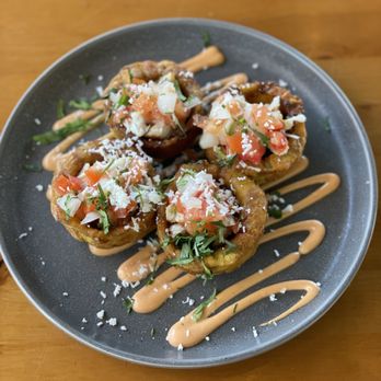 Guajiros Miami Eatery - Tostones Rellenos with Chicken - Coffee & Tea Near Me - Charlottesville, Virginia Guajiros Miami Eatery - Tostones Rellenos with Chicken - Coffee & Tea Near Me - Charlottesville, Virginia