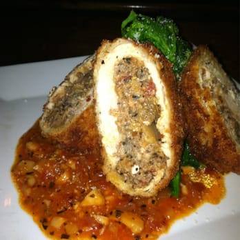 Eddie's Roadhouse - Panko crusted and fried stuffed chicken breast with house made sweet sausage and mozzarella. - New American Near Me - Warwick, New York