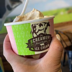 The Screamery Hand Crafted Ice Cream - Bacon Bourbon and toffee Coffee yum