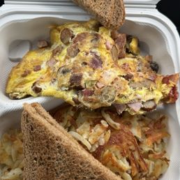 Ham, Bacon & Sausage omelette
