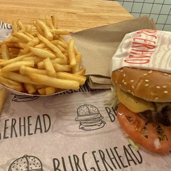 Burgerhead - Small Beef Fat Fries and Double Charburger - Burgers Near Me - New York, New York