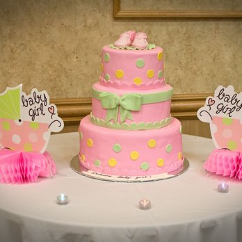 Cakes By Lara - a pink and green baby shower cake - Custom Cakes Near Me - Boynton Beach, Florida