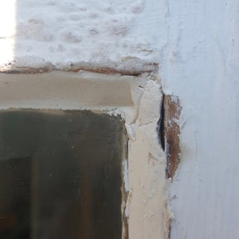Evanston Glass & Mirror - Screwed and blistered paint, bad adhesion, and messy corner. - Windows Installation Near Me - Evanston, Illinois