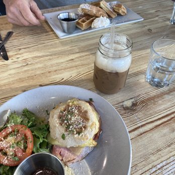 Chef Sucre Cafe - Super Loaded Egg Sandwich and Iced Latte - French Near Me - Coral Gables, Florida Chef Sucre Cafe - Super Loaded Egg Sandwich and Iced Latte - French Near Me - Coral Gables, Florida