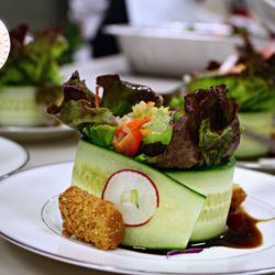 The Posh Affair - Cucumber-Wrapped Greens with Zesty Lemon Shallot Dressing & Balsamic Glaze