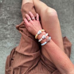 The Gold Bar - Oak + Anna Hawaii - Handmade Treasures in Kona, Hawaii - Cone Shell and Gemstone Bracelets