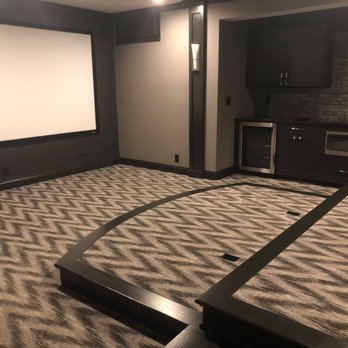 Carpet Selections - Basement flooring installation in Louisville for this media room. - Carpeting Near Me - Prospect, Kentucky