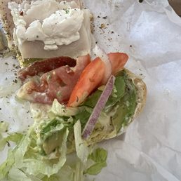Half of a regular turkey avocado (I added pepper and Italian herbs at home. Sad sandwich - think it was the turkado.