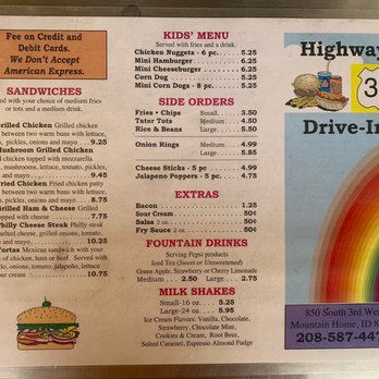 Highway 30 Drive In - Menu side 1 - Mexican Near Me - Mountain Home, Idaho Highway 30 Drive In - Menu side 1 - Mexican Near Me - Mountain Home, Idaho