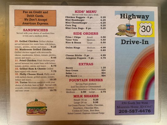 Menu photo 4 Highway 30 Drive In Mountain Home, ID Menu photo 4 Highway 30 Drive In Mountain Home, ID