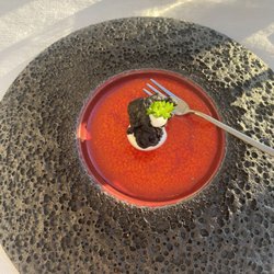 Vesuvio - Mini course of cod with squid/cuttlefish ink.