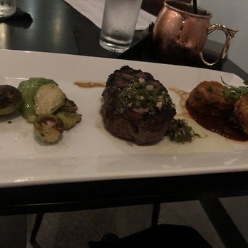 Rome + Fig - Filet Mignon with brussel sprouts and tots - Seafood Near Me - Tampa, Florida Rome + Fig - Filet Mignon with brussel sprouts and tots - Seafood Near Me - Tampa, Florida