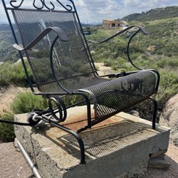 Clevenger Canyon North Trail - Chairs on the boulder overlooking the valley