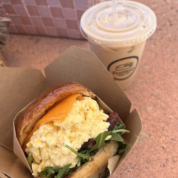 Egghead Sando Cafe - Hojicha Latte - Sandwiches Near Me - San Jose, California