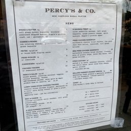 Exterior outside entrance of Percy's & Co. - Menu - Seattle, Washington Exterior outside entrance of Percy's & Co. - Menu - Seattle, Washington