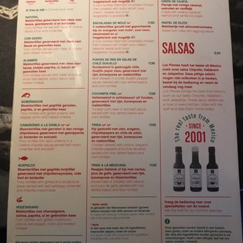 Los Pilones - Menu as at September 2016 page 2/2 - Mexican Near Me - Amsterdam, New Hampshire