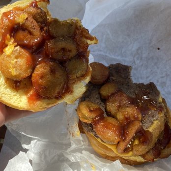Get The Burger - John Wayne with Fried jalapeños Mmmm so good - Burgers Near Me - Big Bear Lake, California Get The Burger - John Wayne with Fried jalapeños Mmmm so good - Burgers Near Me - Big Bear Lake, California