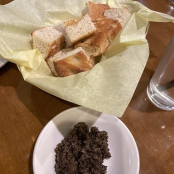 Spumoni Restaurant - Complimentary bread and olive tapenade - Italian Near Me - Sherman Oaks, California Spumoni Restaurant - Complimentary bread and olive tapenade - Italian Near Me - Sherman Oaks, California