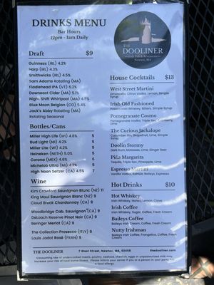Menu photo 6 The Dooliner Irish Pub & Restaurant Newton, MA Menu photo 6 The Dooliner Irish Pub & Restaurant Newton, MA