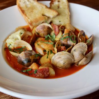 OneSpeed - Cod & Clam Stew with Piquillo Pepper Broth, Potatoes, Chorizo, Fennel, Leeks, Aioli, Grilled Focaccia - Italian Near Me - Sacramento, California OneSpeed - Cod & Clam Stew with Piquillo Pepper Broth, Potatoes, Chorizo, Fennel, Leeks, Aioli, Grilled Focaccia - Italian Near Me - Sacramento, California