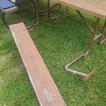 Russell Brook Campsite - Bench support rusted through. Most of the tables we observed were in pretty rough shape. - Campgrounds Near Me - Roscoe, New York Russell Brook Campsite - Bench support rusted through. Most of the tables we observed were in pretty rough shape. - Campgrounds Near Me - Roscoe, New York