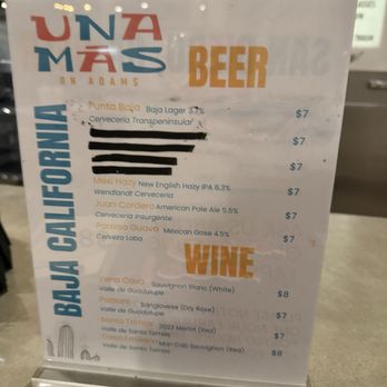 UnaMas on Adams - Beer and wine menu - Bars Near Me - San Diego, California UnaMas on Adams - Beer and wine menu - Bars Near Me - San Diego, California