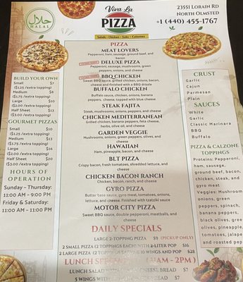 Menu photo 1 Viva La Pizza North Olmsted, OH Menu photo 1 Viva La Pizza North Olmsted, OH