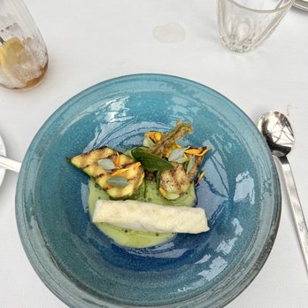 Les Ombres - Hake fish with zuchhini and vegetables. - French Near Me - Paris, 75 Les Ombres - Hake fish with zuchhini and vegetables. - French Near Me - Paris, 75