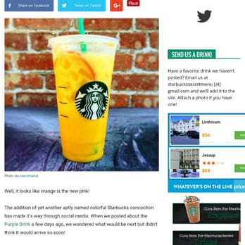 Starbucks - Secret Menu..not all Starbucks have Valencia Orange Refresher - Coffee & Tea Near Me - Germantown, Maryland Starbucks - Secret Menu..not all Starbucks have Valencia Orange Refresher - Coffee & Tea Near Me - Germantown, Maryland
