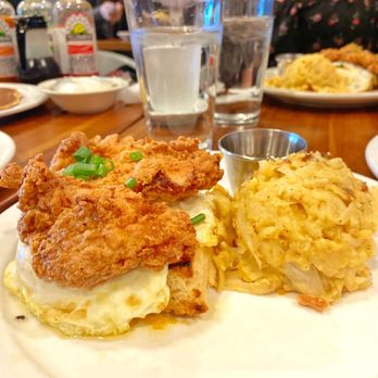 Phoebe's Diner - Fried Chicken Biscuit w Hashbrown Casserole - Breakfast & Brunch Near Me - Austin, Texas
