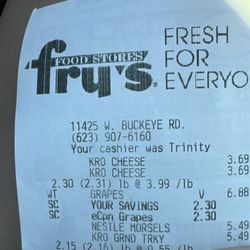 Fry's & Fry's Marketplace - The rude cashier's name.