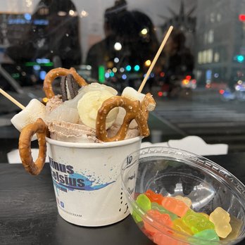 Minus Celsius Ice Cream - a cup of ice cream and pretzels - Ice Cream & Frozen Yogurt Near Me - New York, New York Minus Celsius Ice Cream - a cup of ice cream and pretzels - Ice Cream & Frozen Yogurt Near Me - New York, New York