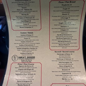 Next Door - Menu - Italian Near Me - Sheepshead Bay, New York Next Door - Menu - Italian Near Me - Sheepshead Bay, New York