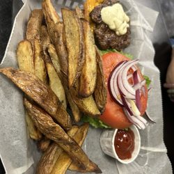 Lovey's Natural Foods & Cafe - Cheeseburger and fries