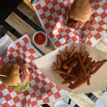 Gnarly Eats - Classic with cheese, sweet potato fries, fried chicken sandwich - Burgers Near Me - Brooklyn, New York