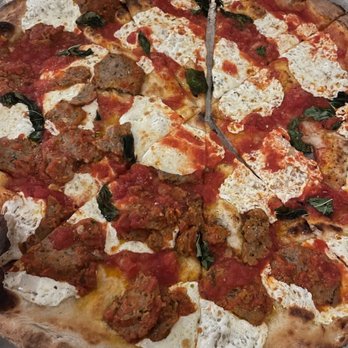 Juliana's - Half Sausage, Half Cheese - Pizza Near Me - Brooklyn, New York