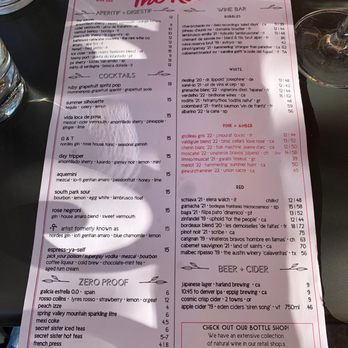 The Rose - Drink menu - Wine Bars Near Me - San Diego, California