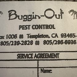 Buggin Out Pest control - Aug 30 2024. Correct business info.