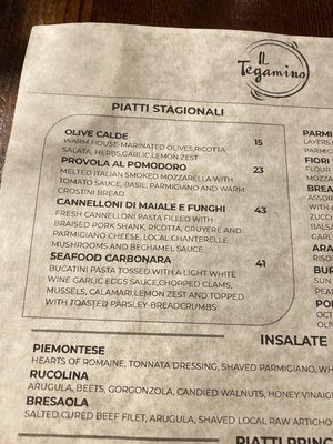 Menu photo 5 IL Tegamino Carmel-by-the-Sea, CA
