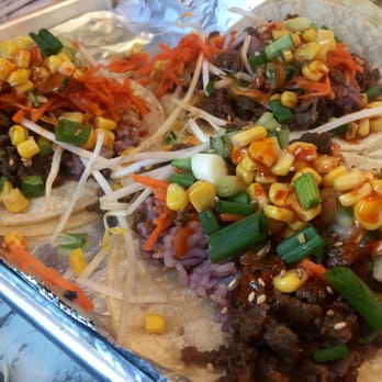 SeoulSpice - Their taco with rice, beef and veggies. Can definitely make this home! - Korean Near Me - Washington, DC, District of Columbia SeoulSpice - Their taco with rice, beef and veggies. Can definitely make this home! - Korean Near Me - Washington, DC, District of Columbia