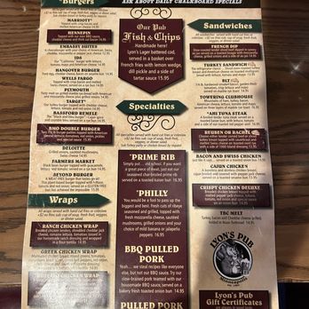 Lyons Pub - Menu - Pubs Near Me - Minneapolis, Minnesota