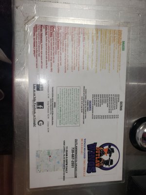 Menu photo 3 Outlaw Wings Broomfield, CO