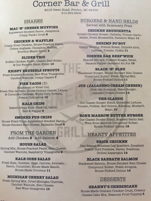Menu photo 7 Corner Bar & Grill Fenton, MI