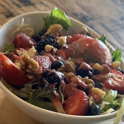 Urban Eats - The Powerhouse Salad, great combination of mixed greens, chicken, berries, and nuts. Raspberry vinaigrette is also amazing on the salad.
