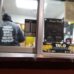 Lot's of loud employees tonight, relaxing/slouching at register. Lot's of loud employees tonight, relaxing/slouching at register.